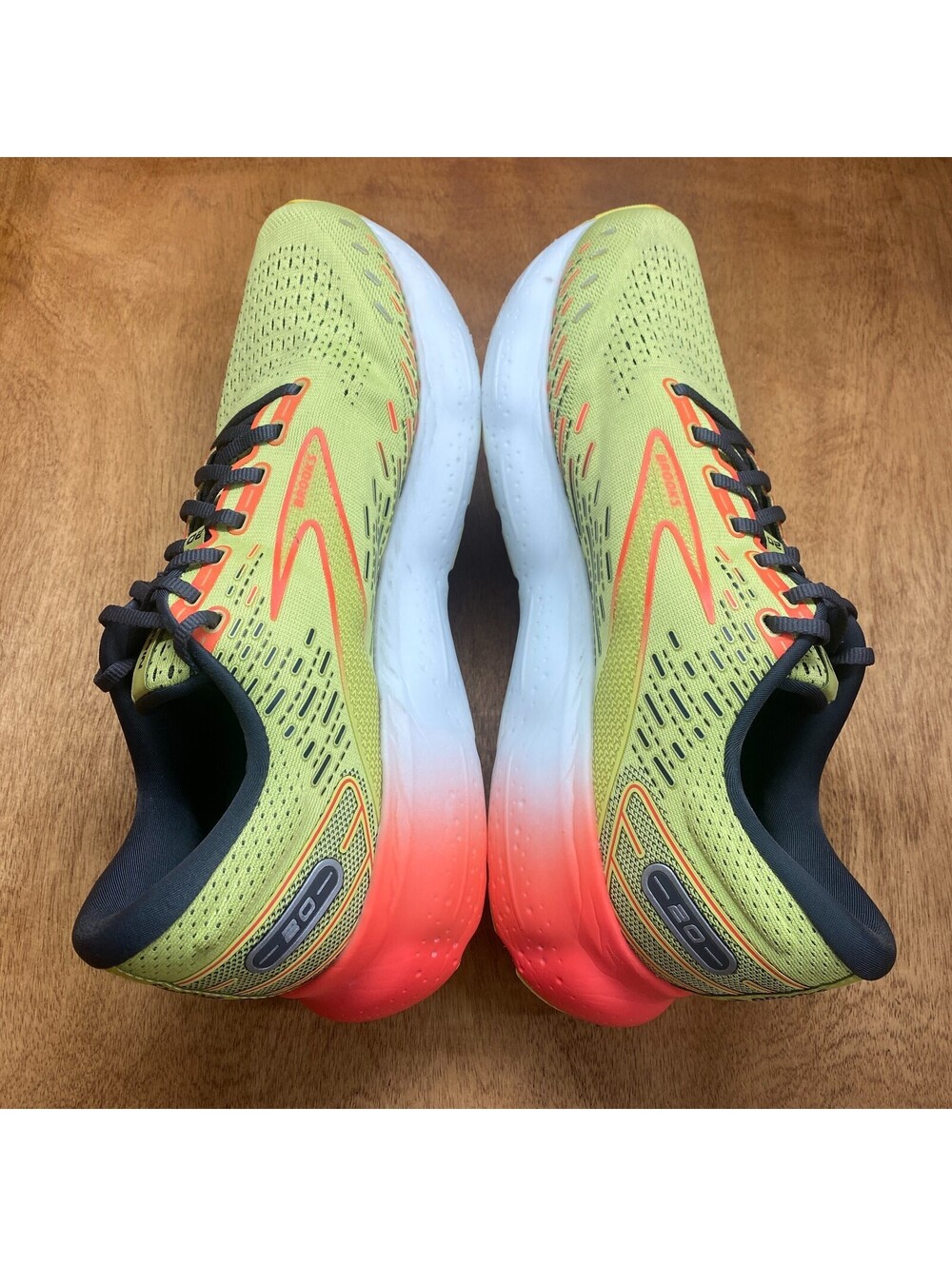 Brooks Glycerin 20 Running Shoes Mens Size 12 D Lime Orange Sneakers 1103821D725 - Picture 4 of 15
